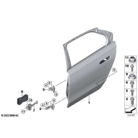 Porte aluminium arrière gauche