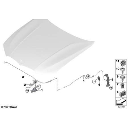 Serrure capot moteur actif côté gauche