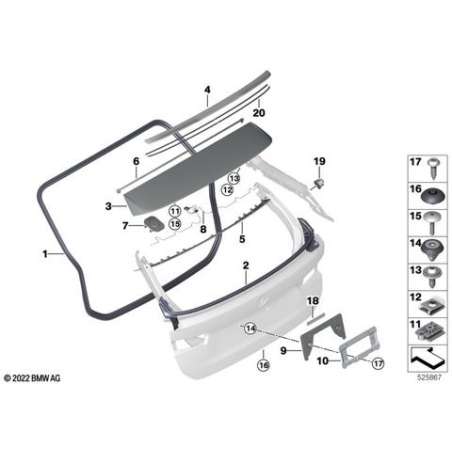 Joint lunette arrière inférieur