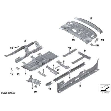 Longeron intérieur côté droit