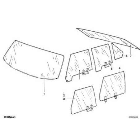 Vitre de porte fixe transp. gauche