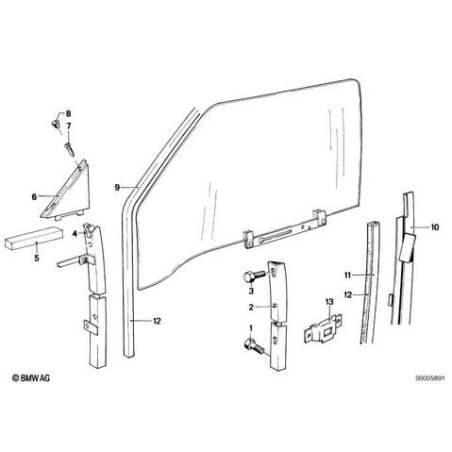 Guide de vitre a une piece droite