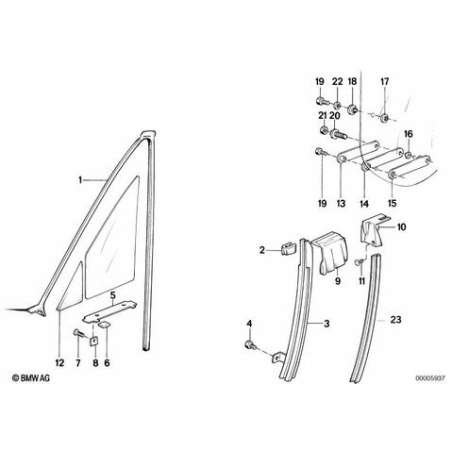 Rail-guide pour fenetre gauche