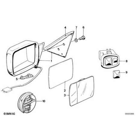 Glace de retro grand angle chauf fixe