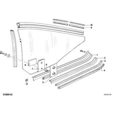 Joint exterieur de vitre droite