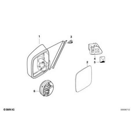 Rétroviseur ext électrique chauffant D