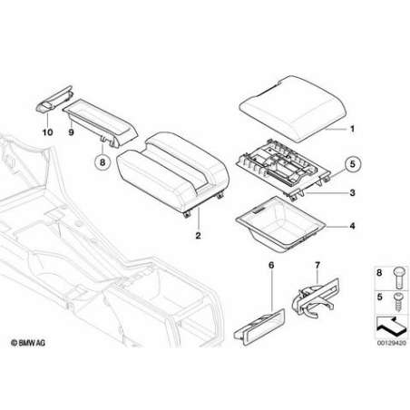Vide-poches de console centrale arrière