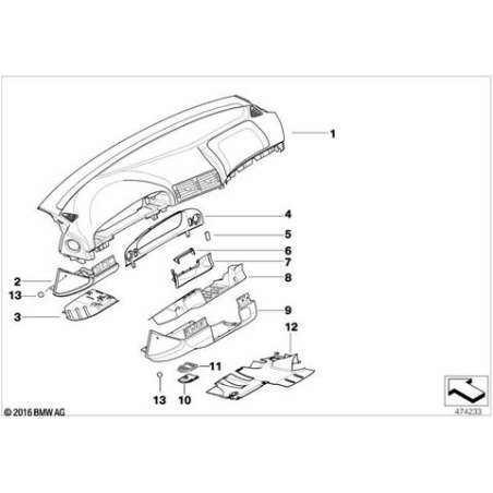 Vide-poches de planche de bord inf. G