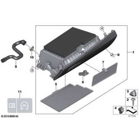 Mécan. fermeture ventilat. bte à gants