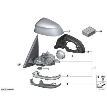 Rétroviseur ext. chauffant sans glace D