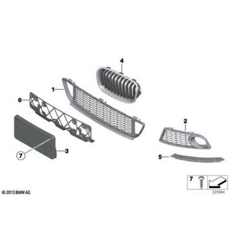 Grille enjoliveur avant noir brillant g.