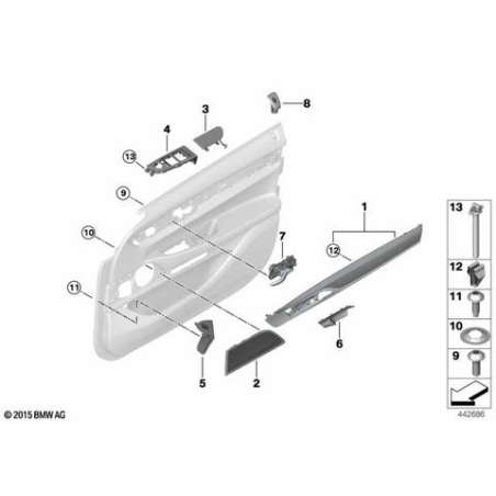 Placage porte finit. piano avant gauche