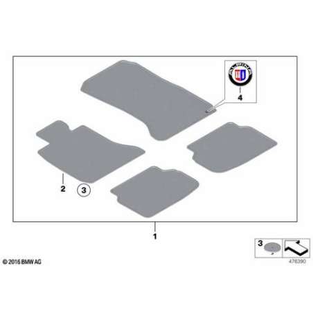 Jeu de tapis de sol Velours