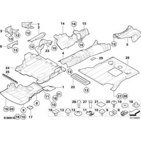 Protect. compart. moteur AV avec amort.