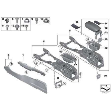Éclairage d'accent.console centrale dr.