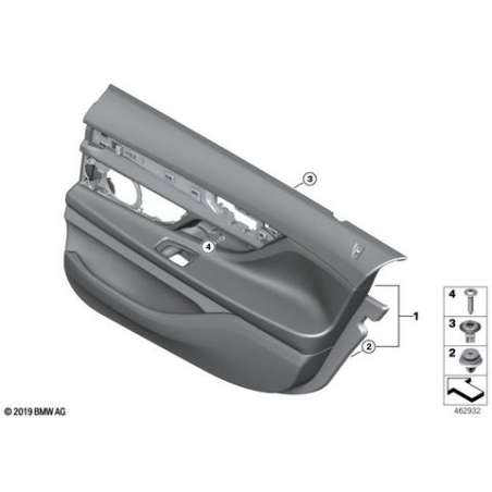 Revetement de porte cuir arriere gauche