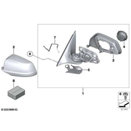 Rétroviseur ext. chauffant sans glace D