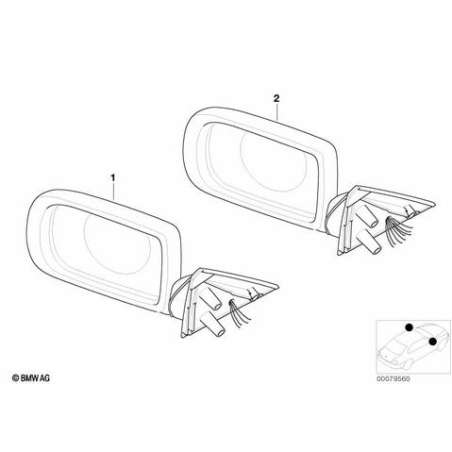 Rétroviseur ext. chauffant sans glace D