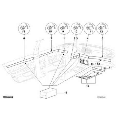 Moulures en bois du moniteur de bord