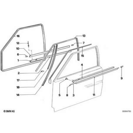 Joint exterieur de vitre droite