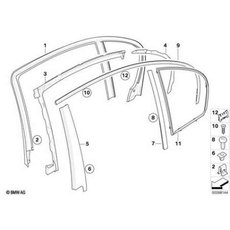 Ecran fer profilé de guidage vitre dr.