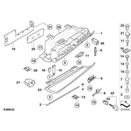 Fermeture exterieure de boite a gants