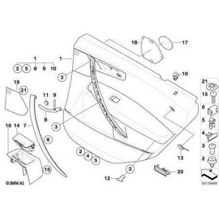 Revetement de porte cuir arriere gauche