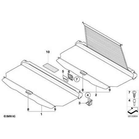 Filet/Jalousie enroulable p coffre bag.