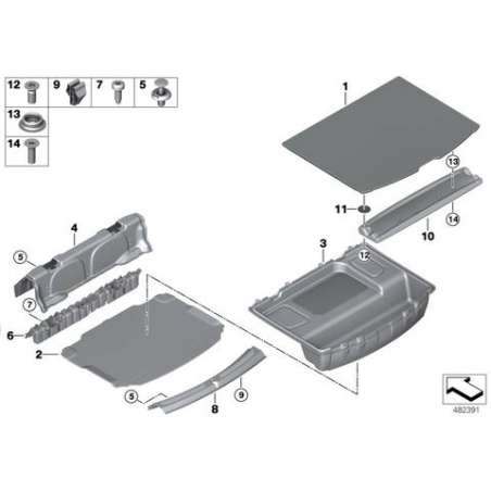 Plancher de coffre à bagages