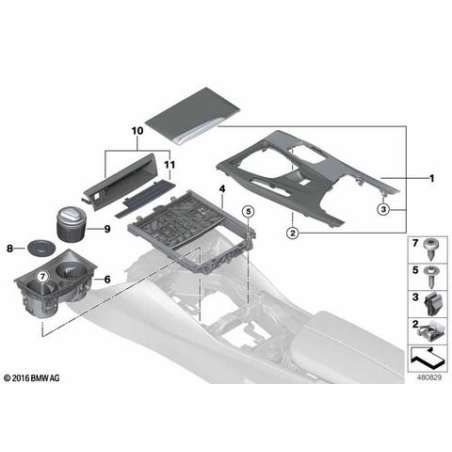 Vide-poches console centrale avant