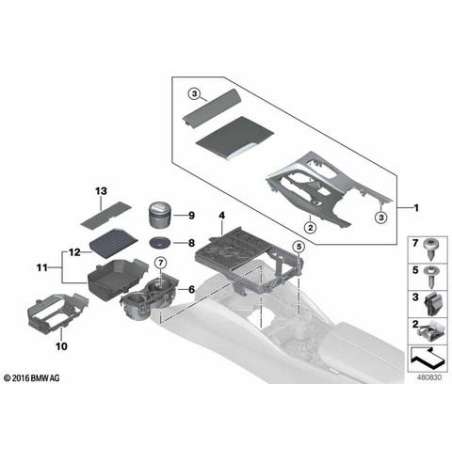 Cache recouvr.console centr.Rhombicle