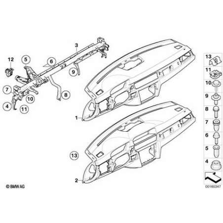 Revêtem.plastique double tableau de bord