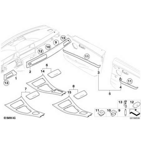 Bandeau porte bois noyer avant gauche