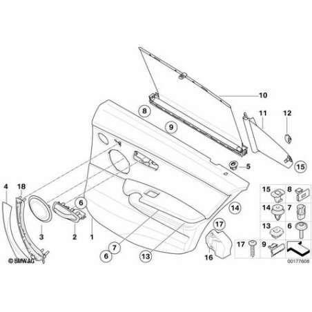 Revetement de porte arriere gauche tissu