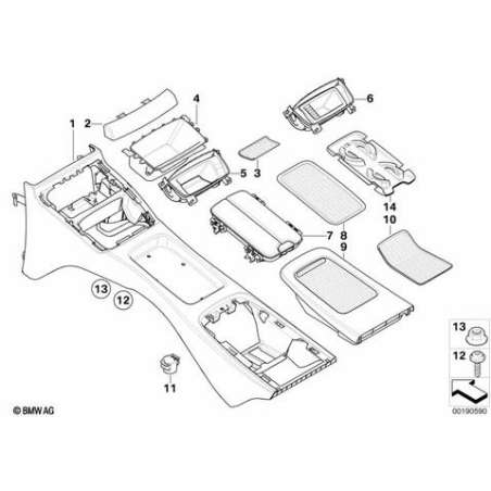 Vide-poches AR de console, AV