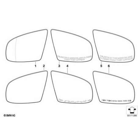 Verre de rétroviseur plat gauche