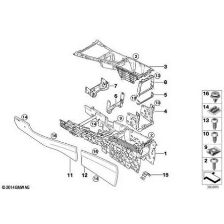 Gousset p console centrale centre