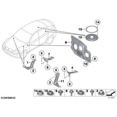 Support d'absorpt.compartiment-moteur d.