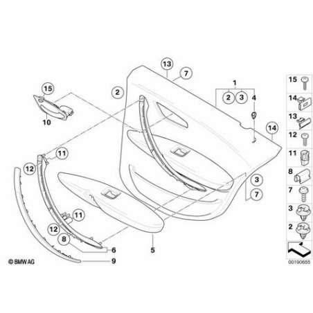 Revetement de porte cuir arriere gauche