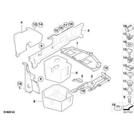 Logement conduite hydraulique de gauche