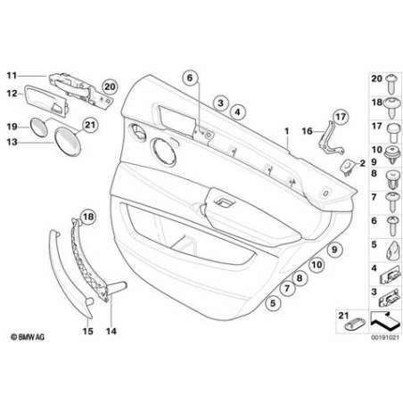 Revetement de porte cuir arriere gauche