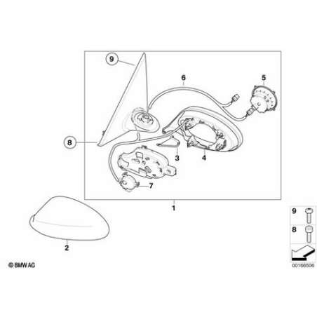 Rétroviseur ext. chauffant sans glace D