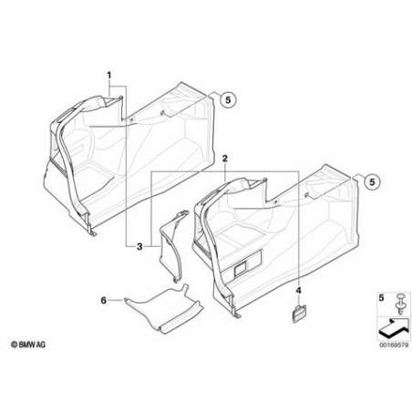 REVETEMENT DE COFFRE A BAGAGES gauche