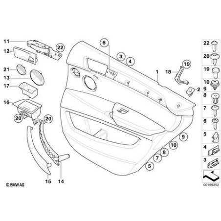 Revetement de porte cuir arriere gauche