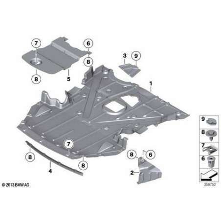 Protection compartiment moteur gauche