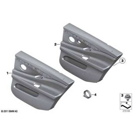 Revetement de porte cuir arriere droit