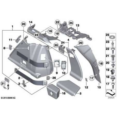 Support ceinture de caisse côté droit
