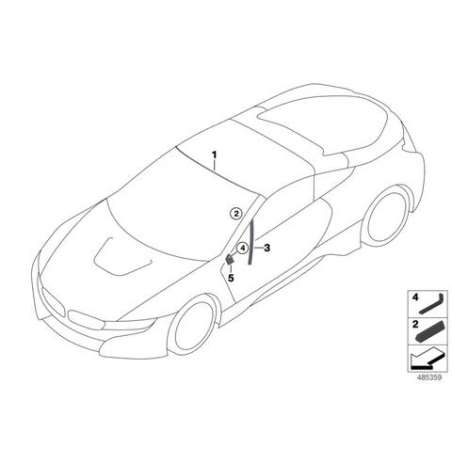 Guide de vitre de porte avant gauche