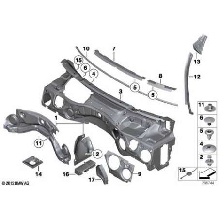 Jeu insonorisat. tablier frontal/paroi