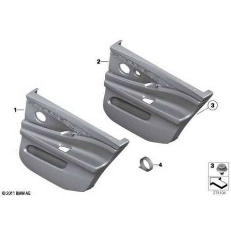 Revetement de porte cuir arriere droit
